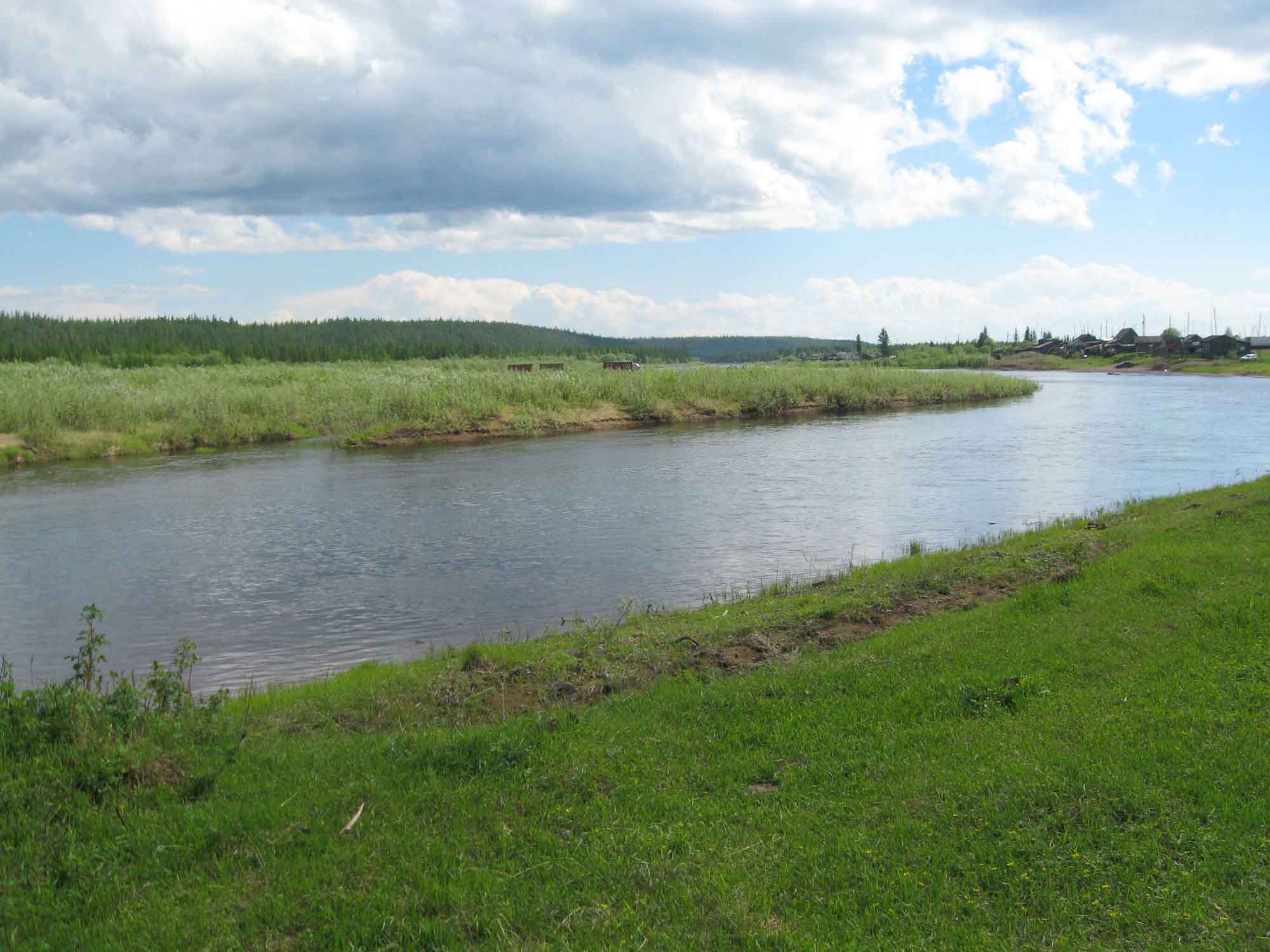 Река когда немного спала вода